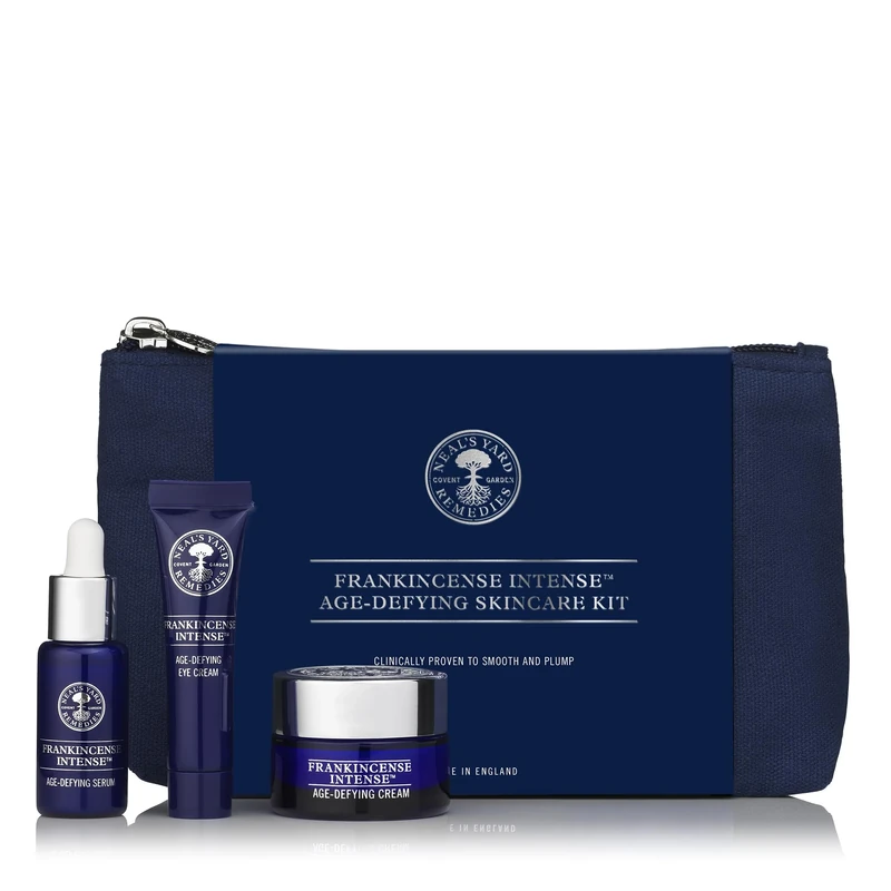 Neal's Yard Remedies Frankincense Intense Age-Defying Gift Set, Serum, Eye Cream & Face Cream With Essential Oils, Vegan & Cruelty-Free, Set of 3