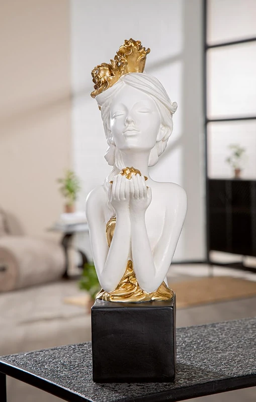 GILDE Decorative Figurine, Resin, White, 42