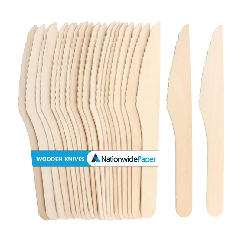 Nationwide Paper Wooden Knives Made from sustainably sourced wood, compostable and Biodegradable, 5000 Pack