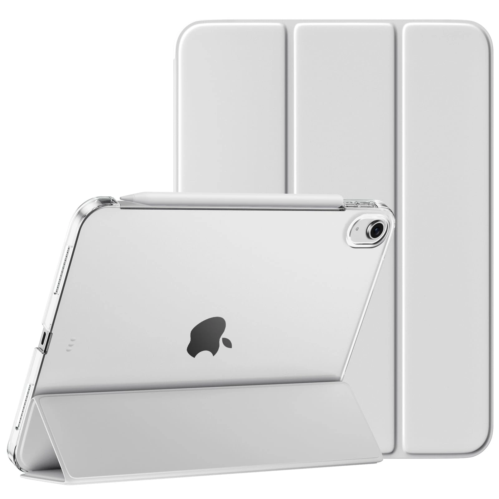 Vobafe Case for iPad Air 11 Inch Case (M3 2025/M2 2024), iPad Air 5/4 Generation 10.9" (2022/2020), Slim & High-Durability Protection, Translucent PC Back, Support Touch ID, Auto Wake/Sleep, LightGrey