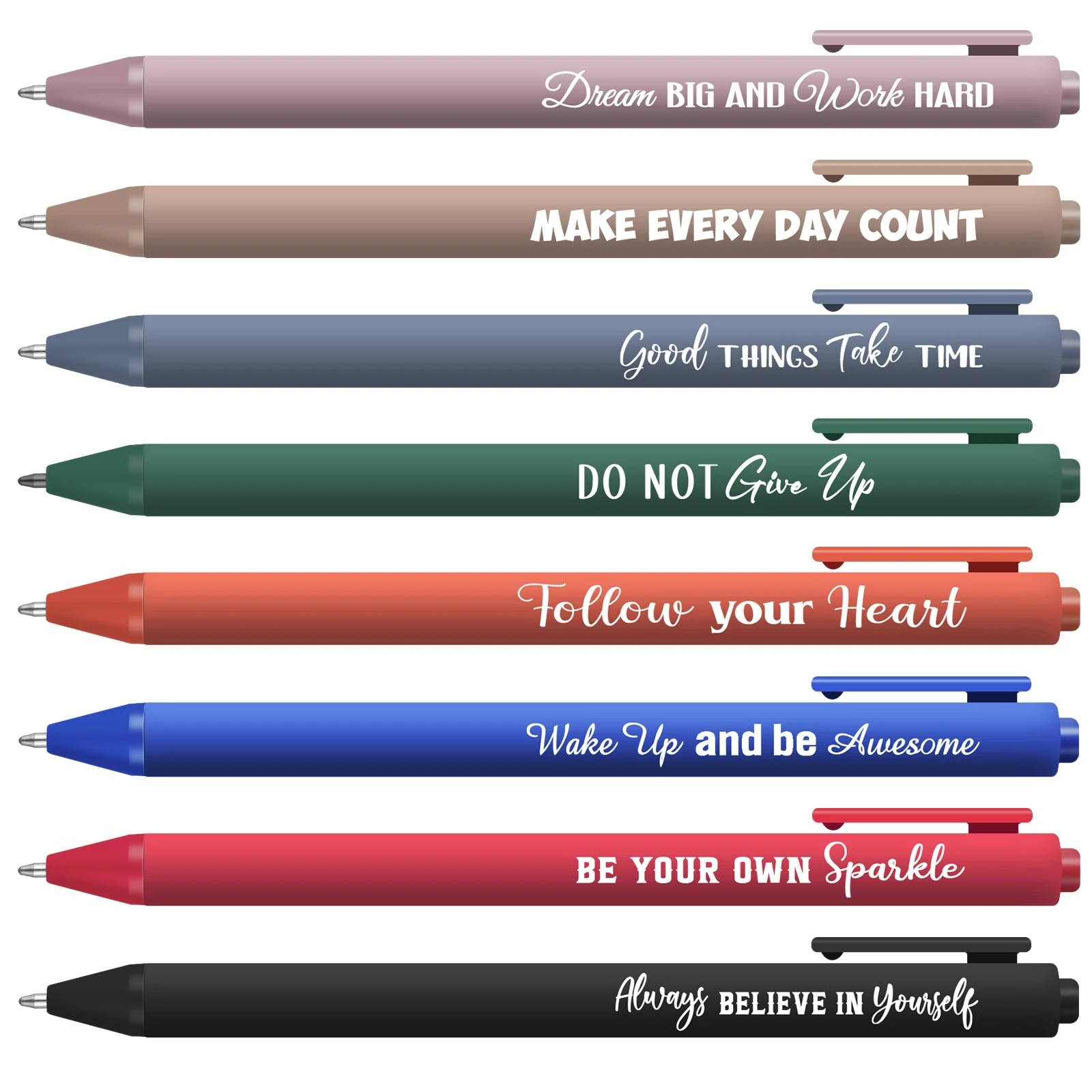 Tenare 24 Pcs Inspirational Ballpoint Pens Motivational Quote Positive Retractable Religious Catholic Black Ink Pen Thank You Appreciation Gift for Christmas Colleagues Teachers Nurse(Classic)
