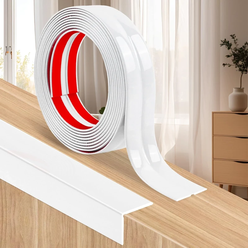 XiangEStar 3M Adhesive PVC Corner Trim for Walls, Windows & Tables