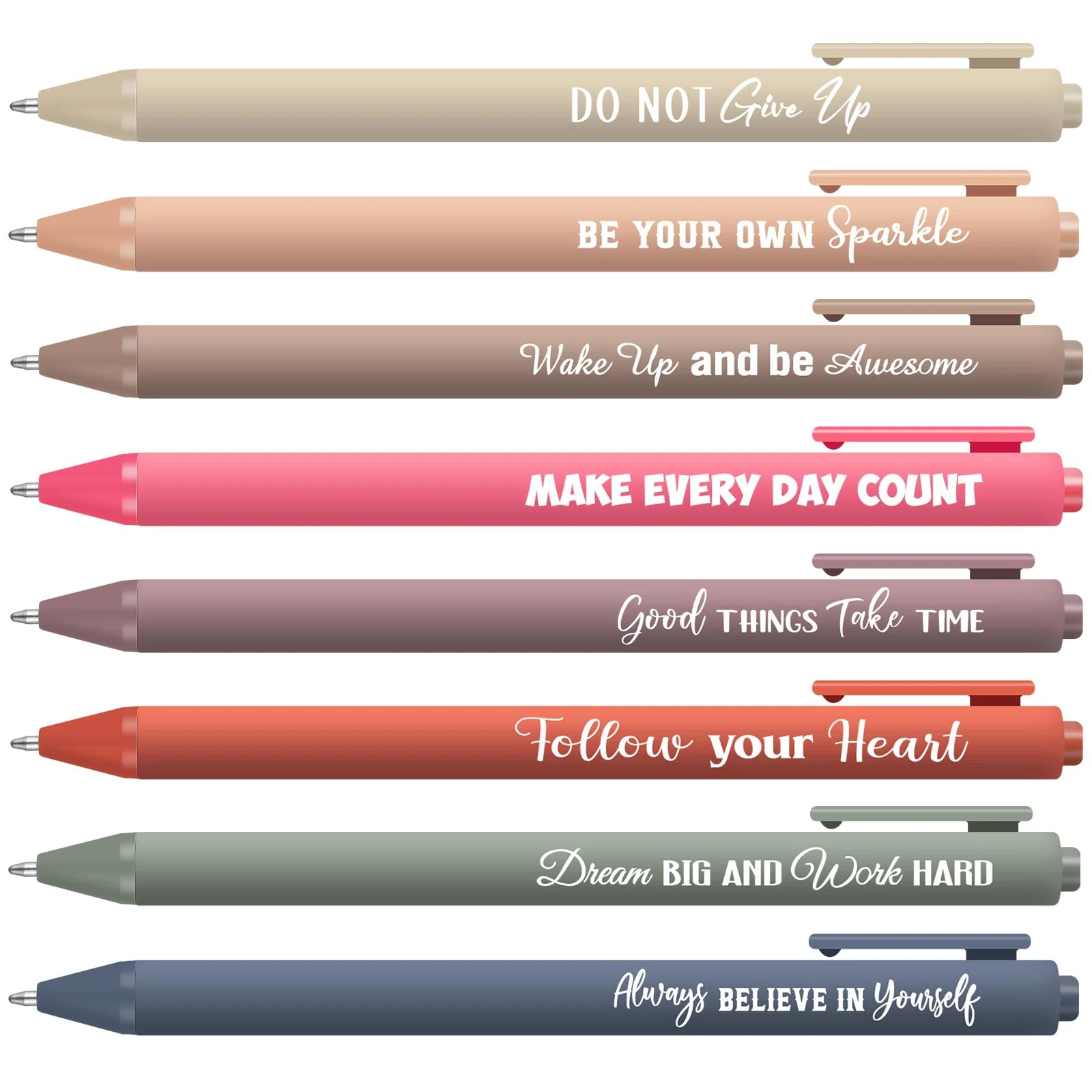 Tenare 24 Pcs Inspirational Ballpoint Pens Motivational Quote Positive Retractable Religious Catholic Black Ink Pen Thank You Appreciation Gift for Christmas Colleagues Teachers Nurse(Stylish)