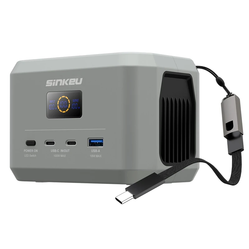 SinKeu 96Wh/100W Portable Power Station, USB-C Fast Charging Cable, Outdoor