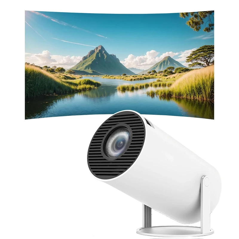 Mini Projector with 4K 1080 Support Portable Projector with 180° Rotation 130 inch Screen Movie Projector Auto Keystone Correction Compatible with Computer, Mobile Phone, Home Theatre Video Projector