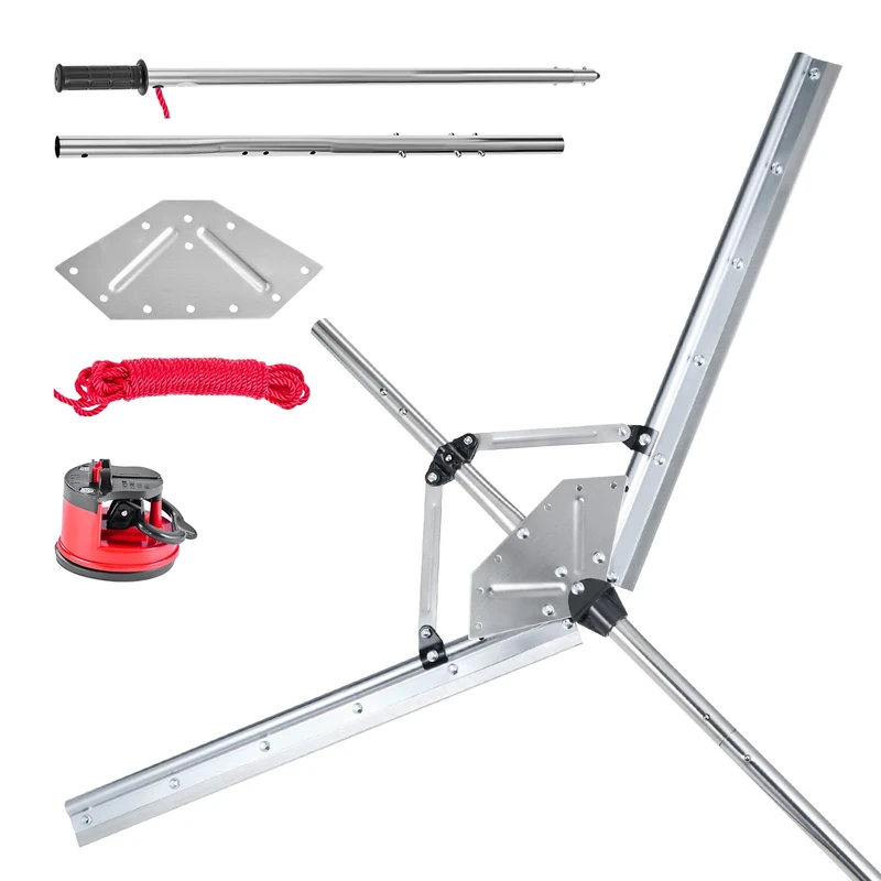 VEVOR Lake Weed Cutter, Pond Aquatic Plant Cutting Tool with 48 in Max. Cut Width, Sharp and Heavy-Duty Steel Blades, Pond Rake with 30 ft Throw Rope, for Cattail, Phragmites, Lilly Pads & Chara - Image 1