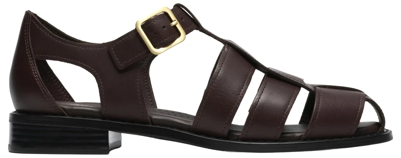 Clarks Hana Sun Womens Dark Brown Lea, 6.5