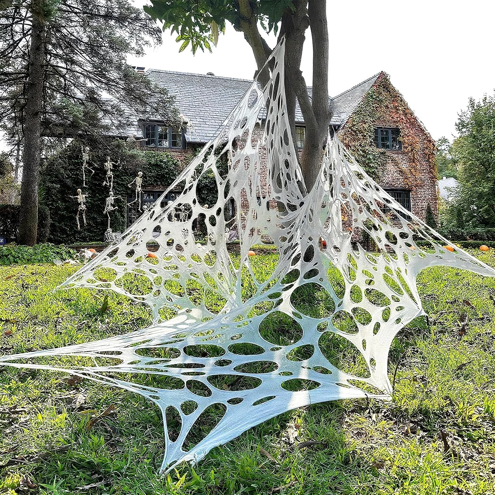 Taspire Halloween Spider Web Decoration, 13.12ft x 3.28ft Stretchable Halloween Cobwebs for Decorations