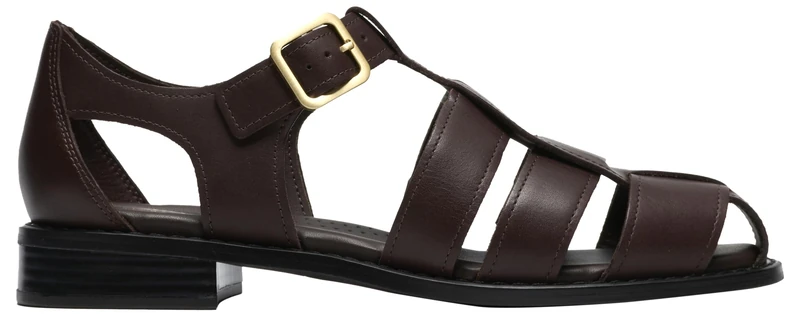 Clarks Hana Sun Womens Dark Brown Lea, 4.5