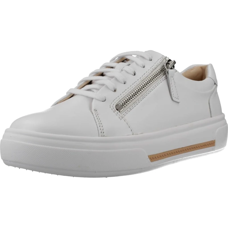 Clarks Hollyrose Zip Womens White Leather, 6.5