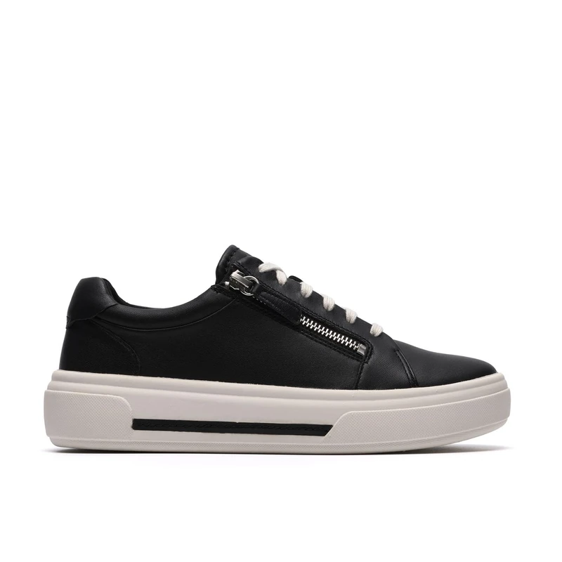 Clarks Hollyrose Zip Womens Black Leather, 3.5