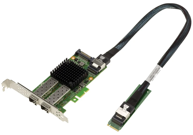KALEA-INFORMATIQUE M2 Card 2 Port Fiber SFP+ 10G 10 GIGABIT ETHERNET for M.2 PCIe Type Port, M or B+M Key with Mellanox X3 PCIe Gen 3.0 Chipset