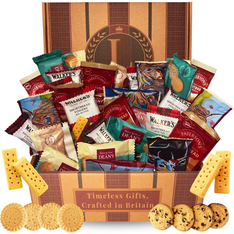 Shortbread Biscuits Gift Set – Scottish Shortbread Bundle Contains 32 Packs of Twin & Individually Wrapped Biscuits Multipacks – Scottish Hamper & Gourmet Gifts