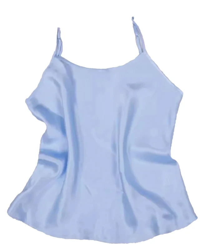 Women’s 100 percent Mulberry Silk 16‑Momme Spaghetti‑Strap Camisole Sleepwear Vest