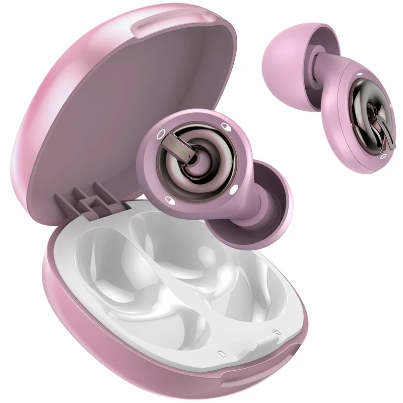 Ear Plugs - 35dB Soft Silicone Noise Reduction Earplugs with 7 Ear Tips(XS/S/M/L) and Carrying Case, Reusable Hearing Protection Earplugs for Sleep, Pink