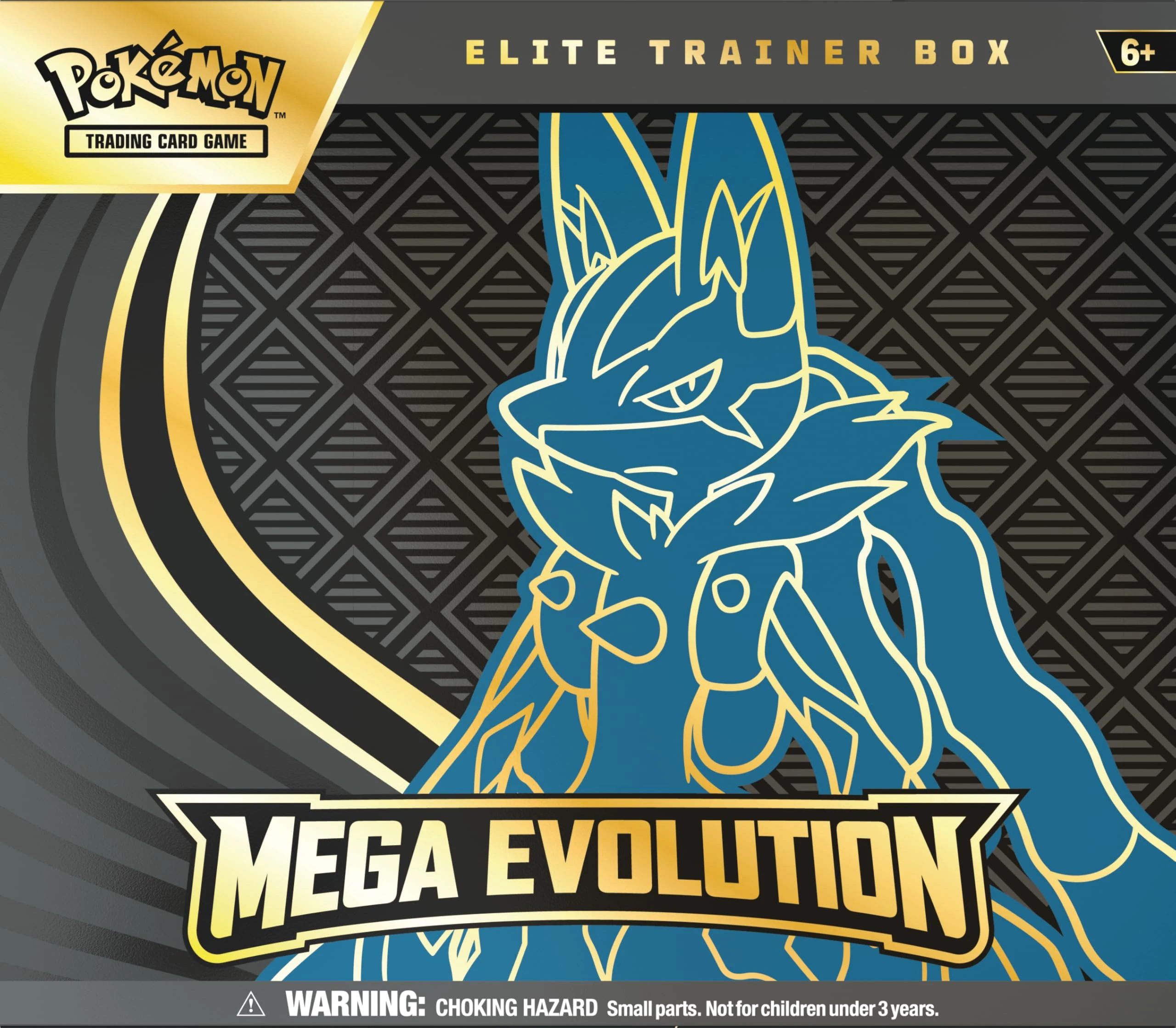 Pokémon TCG: Mega Evolution Elite Trainer Box – Lucario (1 Full-Art Promo Card, 9 Booster Packs & Premium Accessories)