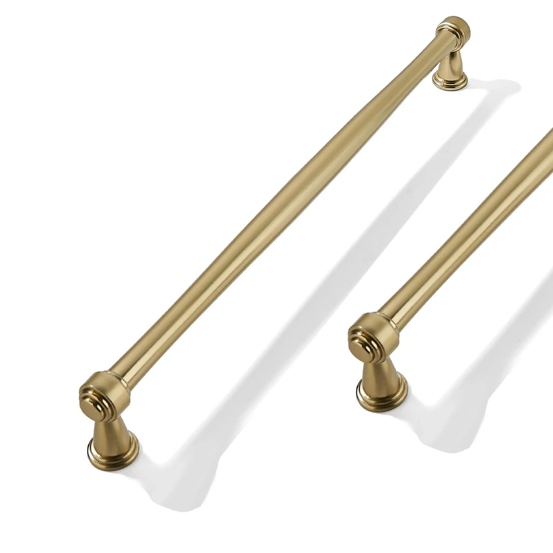 CABDM 5 Pack 10inch(256mm) Center to Center Champagne Bronze Cabinet Pulls Champagne Brass Handles for Cabinets Cupboard Solid Heavy Duty Drawer Handles Dressers Kitchens bedrooms