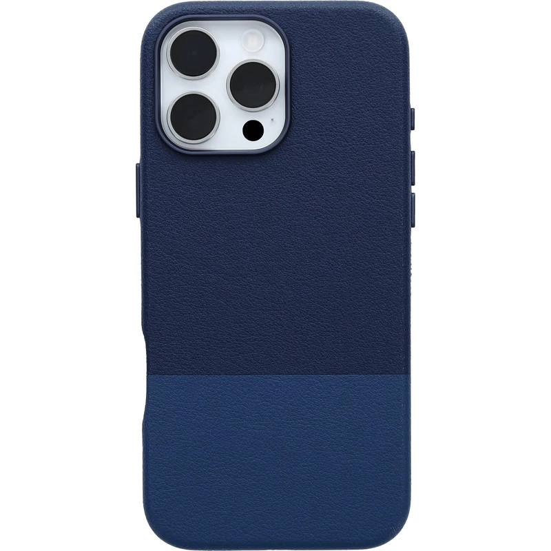 OtterBox Leather Alternative Slim MagSafe Case for iPhone 16 Pro Max, Shockproof, Drop proof, Protective Thin Case, 3x Tested to Military Standard, Blue - Image 1