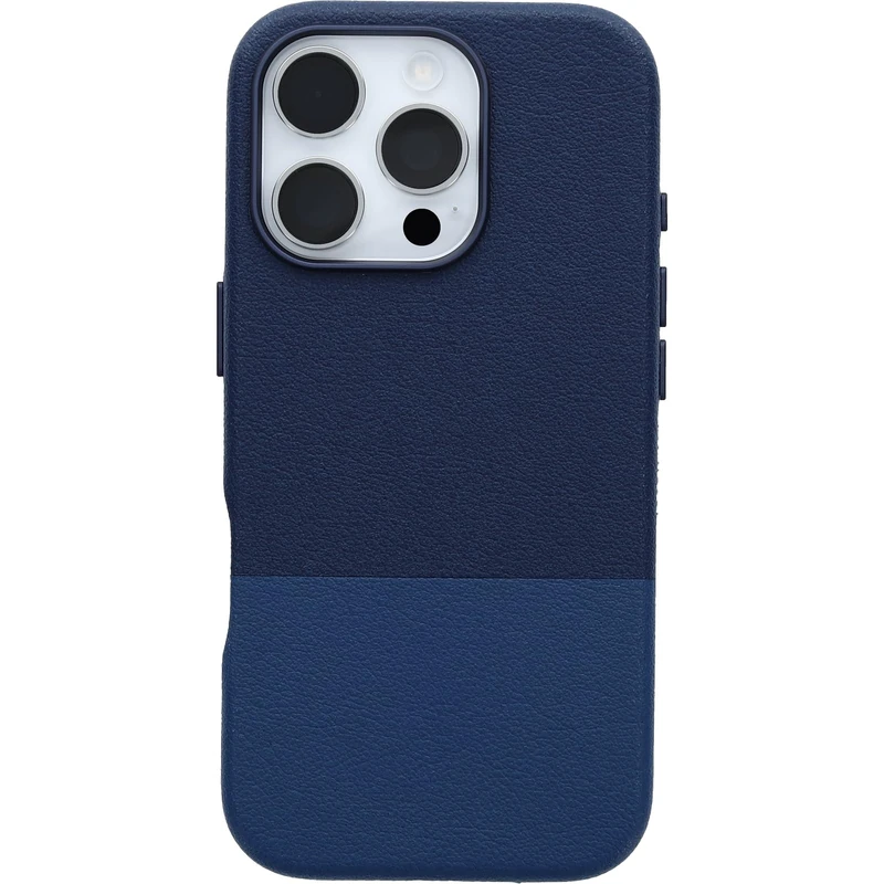 OtterBox Leather Alternative Slim MagSafe Case for iPhone 16 Pro, Shockproof, Drop proof, Protective Thin Case, 3x Tested to Military Standard, Blue