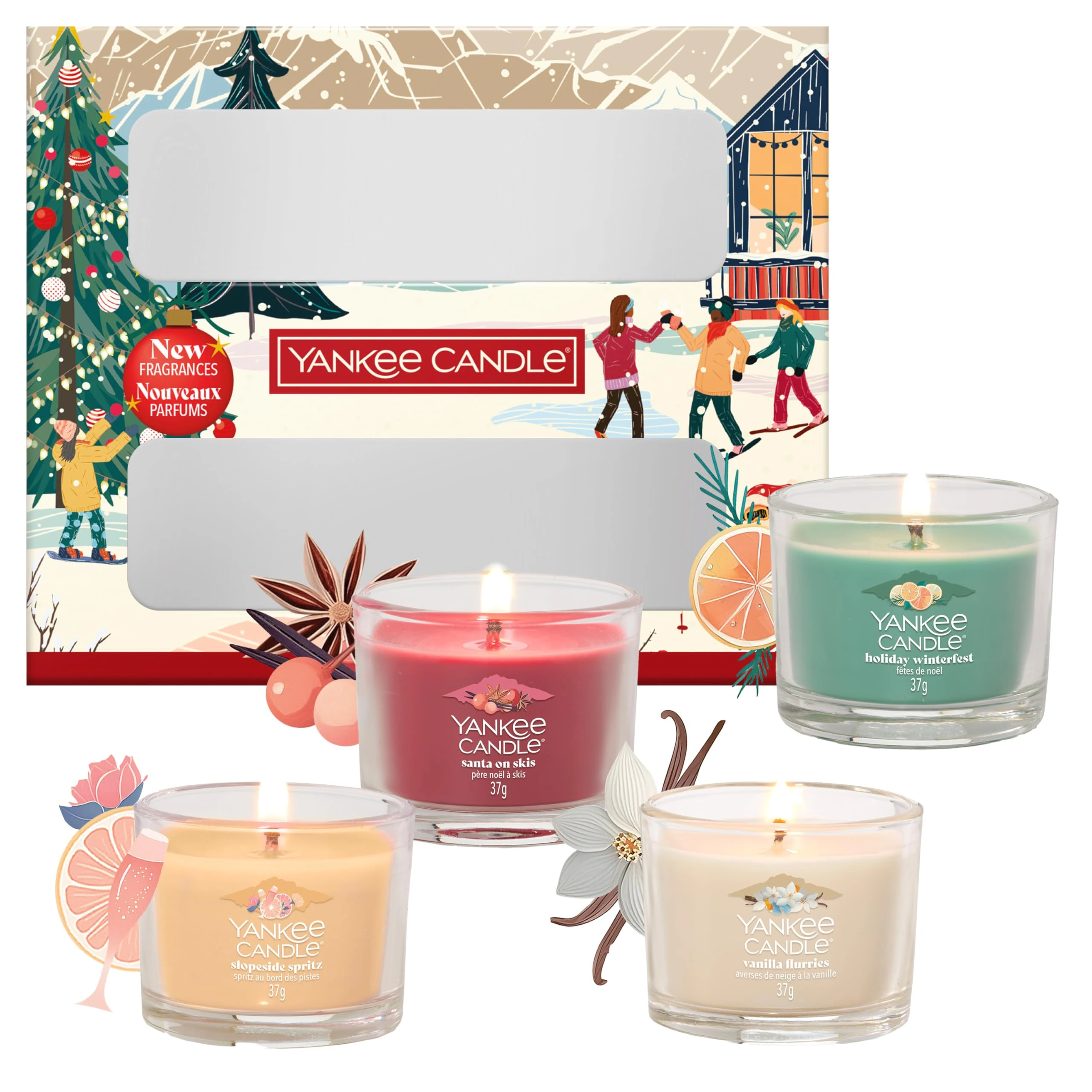 Yankee Candle Christmas Scented Candles Gift Set | 4 Mini Filled Votive Candles| Après Ski Collection | Perfect Christmas Gifts for Women
