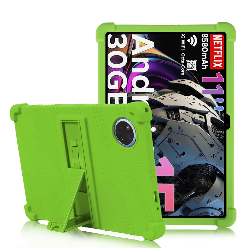 ATOOZ for DOOGEE Tab A9 Pro+ Case 11 Inch 2025,Soft Silicone Kids Case for DOOGEE Tab A9+ Plus Tablet with Stand (Green)