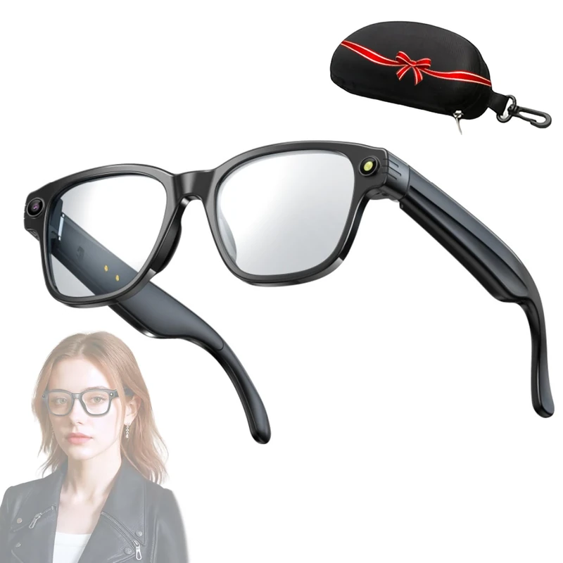 AI Smart Glasses with camera,Ai Translation Smart Glasses with Chat GPT,Anti-Blue Light Glasses for Men Women,video glasses 8k with audio,Music play &Hands-Free Calling