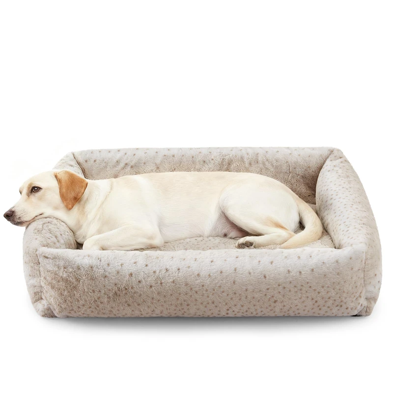 JOEJOY XL Dog Beds Large Sized Dog, Washable Orthopedic Premium Soft Corduroy Fleece Pet Bed with Removable Zipper Cover, Cute Calming Puppy Bed with Non Skid Bottom