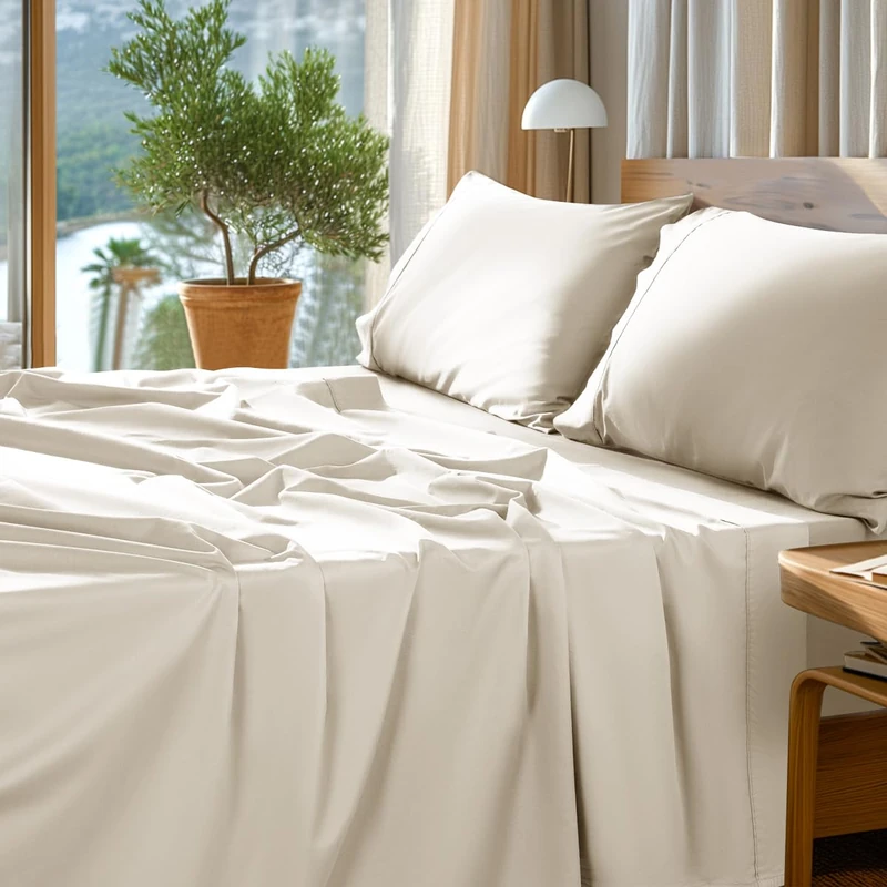 SONORO KATE 1000 Series 100% Egyptian Cotton Queen Sheet Set,4 Pieces