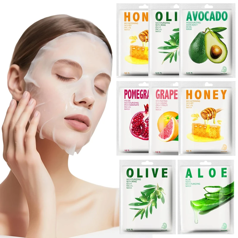 Deep Hydration Face Masks Skincare, Hydrating & Nourishing Facemasks for Women, Daily Care Face Sheet Mask, Facial Masks With Hyaluronic Acid for Dehydrated, Female Facial Skincare