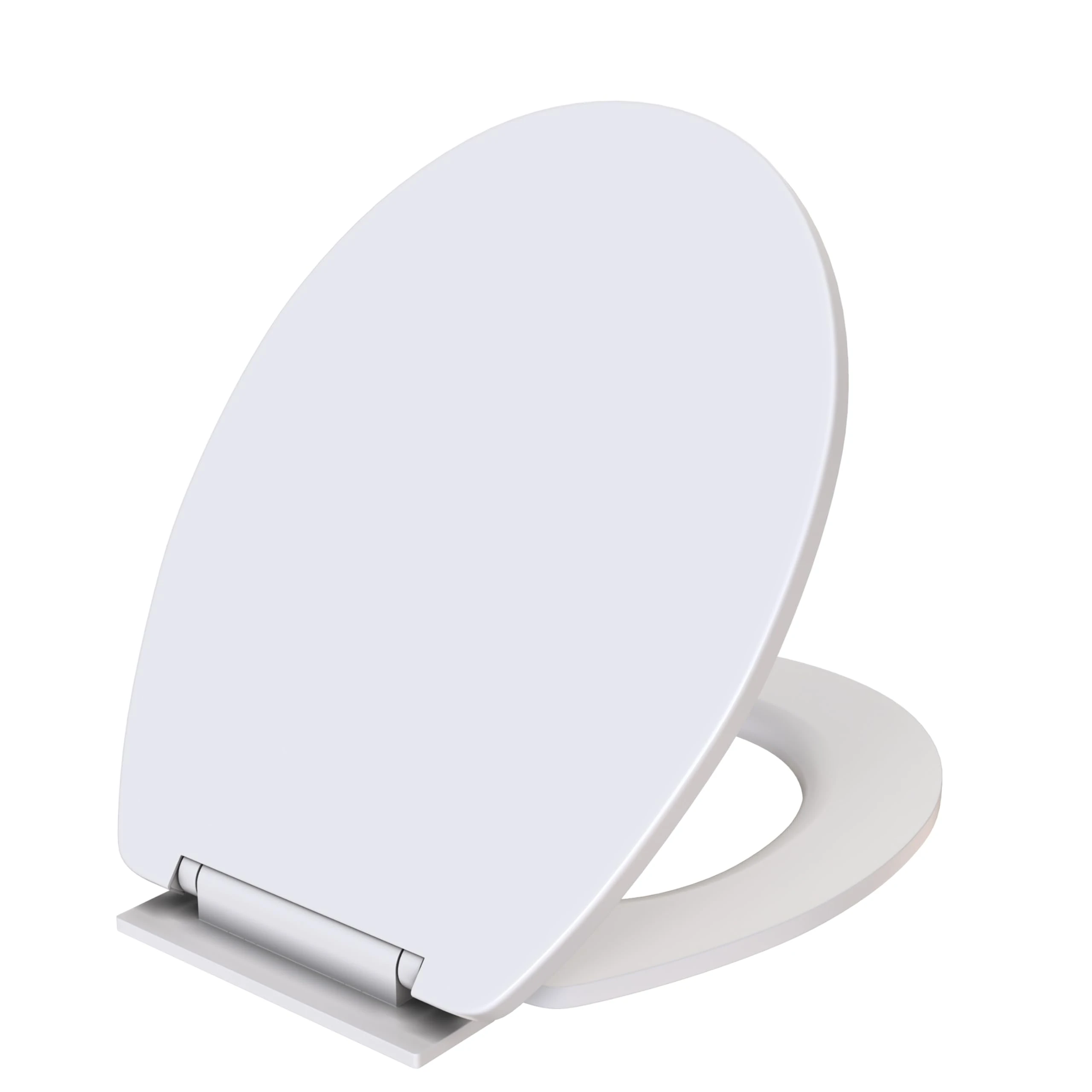 Toilet Seat Soft Close White Oval Shaped,Toilet Seats with Adjustable Hinges, Simple Bottom Fixing, Loo Toilet Seat, Fits O Shaped Pans