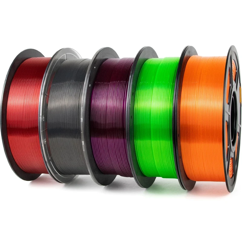 IEMAI PETG Filament 1.75mm 5Kg, Transparent Gray/Orange/Purple/Fluorescent Green/Red PETG 3D Printer Filament, High Speed Printing, Dimensional Accuracy +/- 0.02mm, Halloween Set