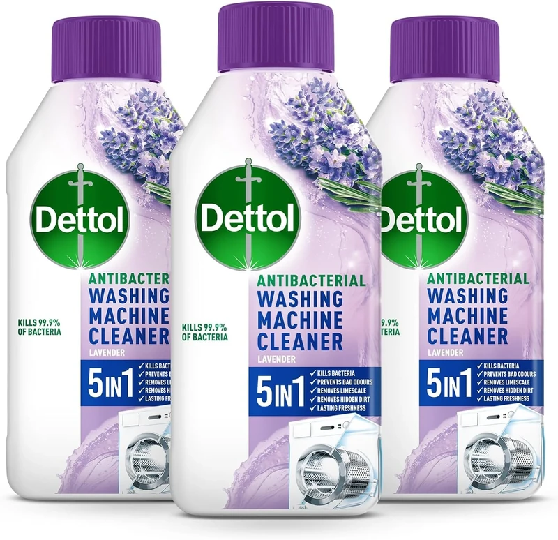 Dettol, Washing Machine Cleaner, Lavender, 1.5L (250ml x 6pck) Antibacterial, Removes Bacteria, Odours, Limescale and Hidden Dirt, Lasting Freshness, Kills 99.9 Percent of Bacteria