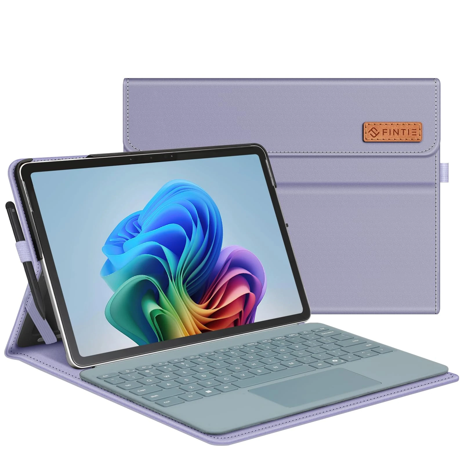 FINTIE Case for Microsoft Surface Pro 12 Inch 1st Edition (2025), Multiple Angle Viewing Portfolio Business Cover with Pocket & Stylus Holder, Compatible with Type Cover Keyboard, Lilac Purple