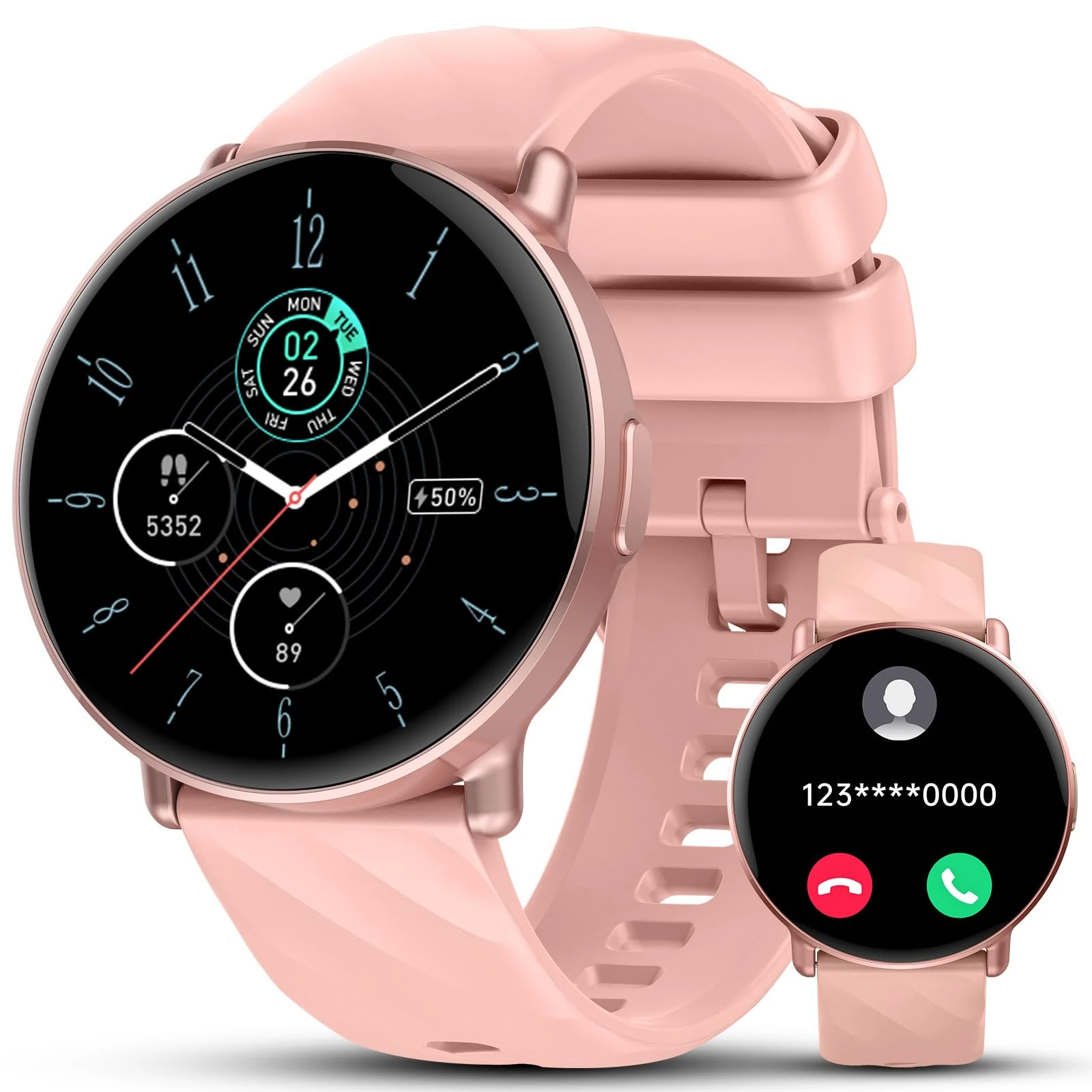 Smart Watches for Men Women, 1.39" HD Touch Screen Smartwatch with Bluetooth Calls and Dialing Function, 112+ Sports Modes Fitness Tracker with Fast Charging, Sports Watch for Android iOS. Rose Gold
