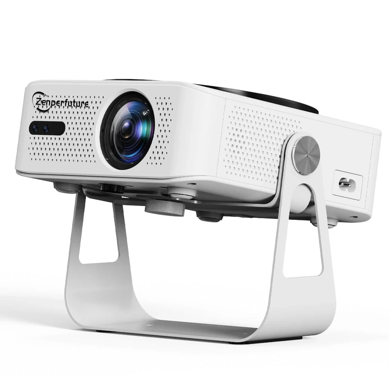 Smart Projector with Stand Built-in Apps, Native 1080P HD 4K Supported, Mini Home Cinema for Bedroom, Portable Outdoor Projector with Auto Focus & Keystone for Android/iOS, Wifi 5 & Bluetooth 5