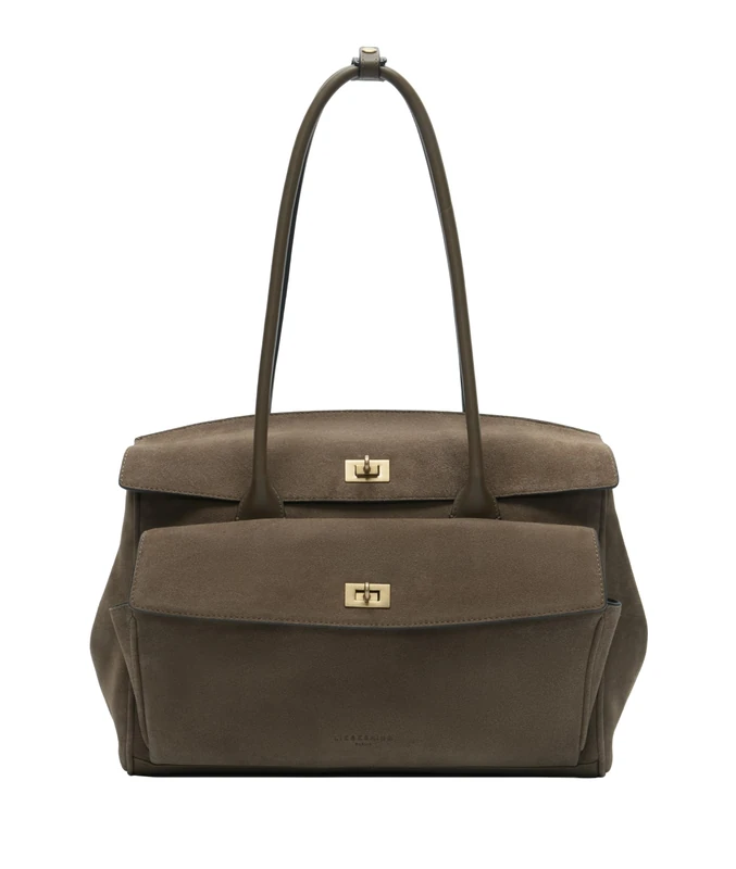 LIEBESKIND BERLIN Leather shoulder bag Satchel Bag Safari brown