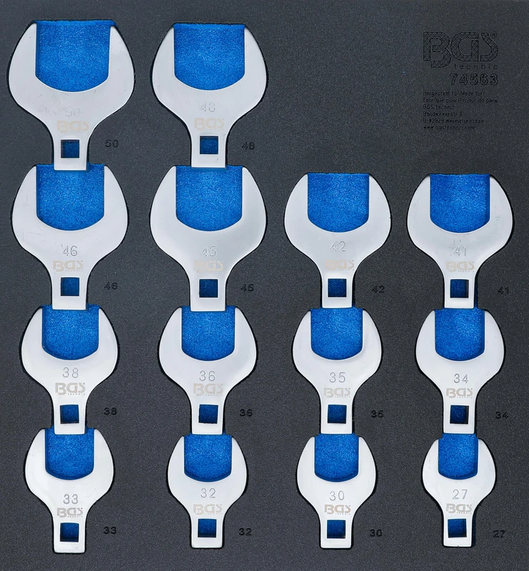 BGS 74563 | Tool Tray 2/3: Crowfoot Spanner Set | 12.5 mm (1/2") Drive | 14 pcs.
