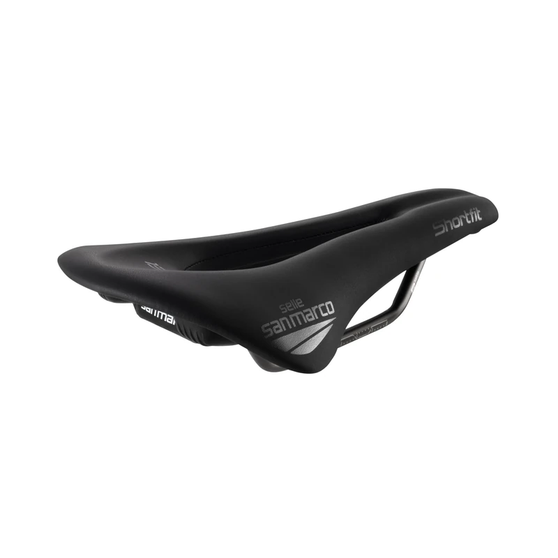 Selle San Marco SHORTFIT 130 Racing - Ergonomic Road Bike Saddle with Short Cut, Central Cutout, Ultralight Carbon Frame DNA - Size S3, Black