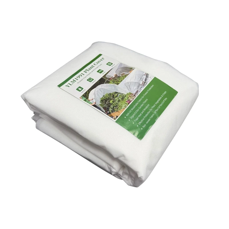 YLM1991 35gsm Garden Fleece Frost Protection, 2.4m x 10m Horticultural Fleece for Plants,Non-Woven Fabric Cover for Plants Sun Pest Protection