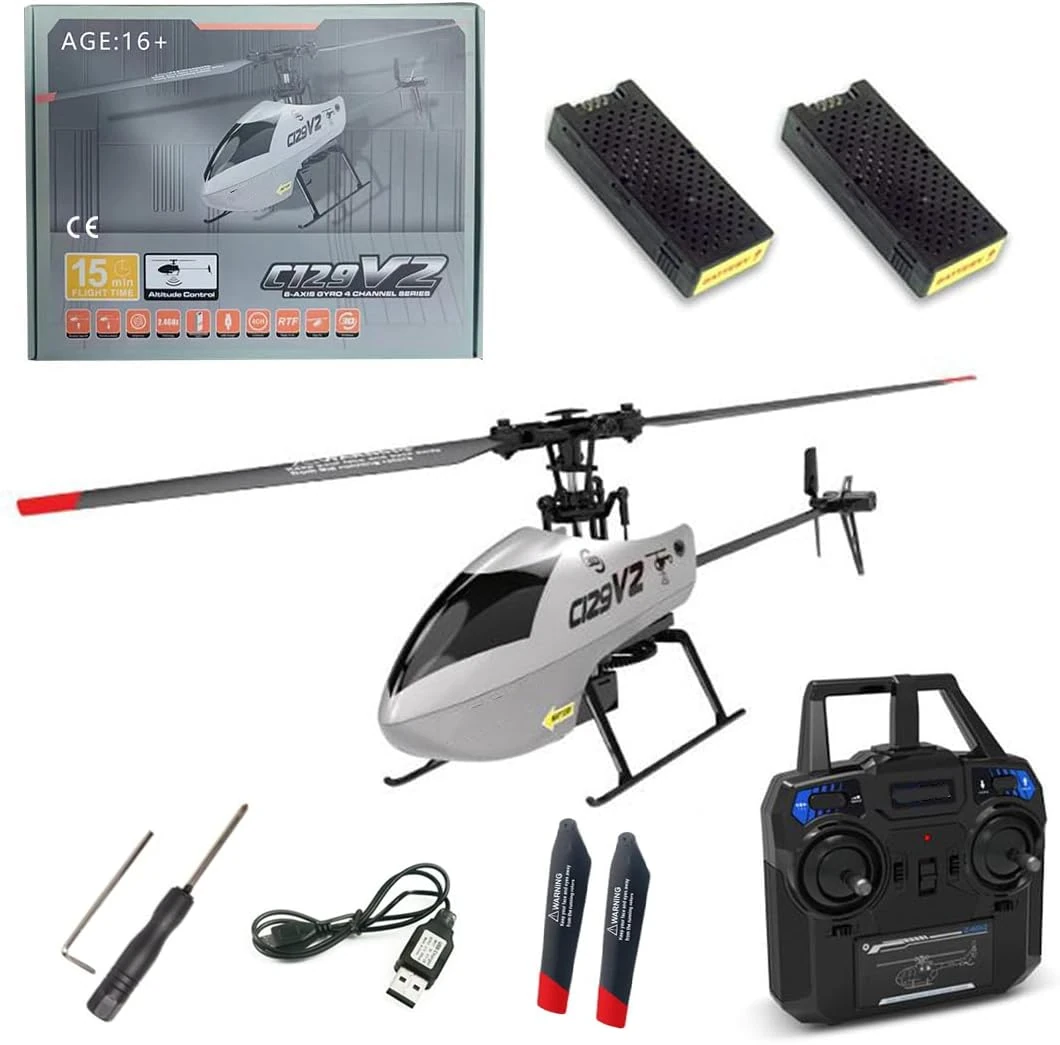 WDDSPSH RC Helicopter 6-Axis Gyroscope Altitude Hovering with 2 Batteries One Click Roll Takeoff and Landing for Adults Beginners