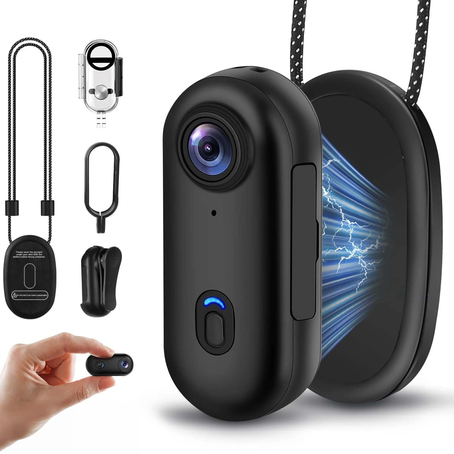 113A Action Camera - 4K 64GB Camera with 30m Waterproof, Hands-Free POVs, APP Video Clip, Magnetic, 120° Wide Angle, 150 min Battery, Mini Body Cam for Vlogs, Travel, Outdoor, Helmet Cam