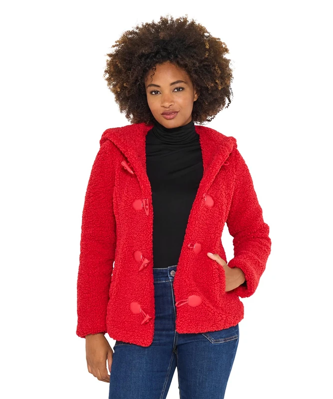 Joe Browns Female Vibrant Red Hooded Jacket, Regular, Red, UK 8