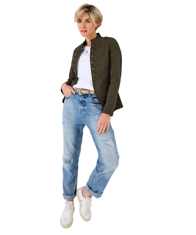 Joe Browns Women's Utility Khaki Military Jacket, Green, 6