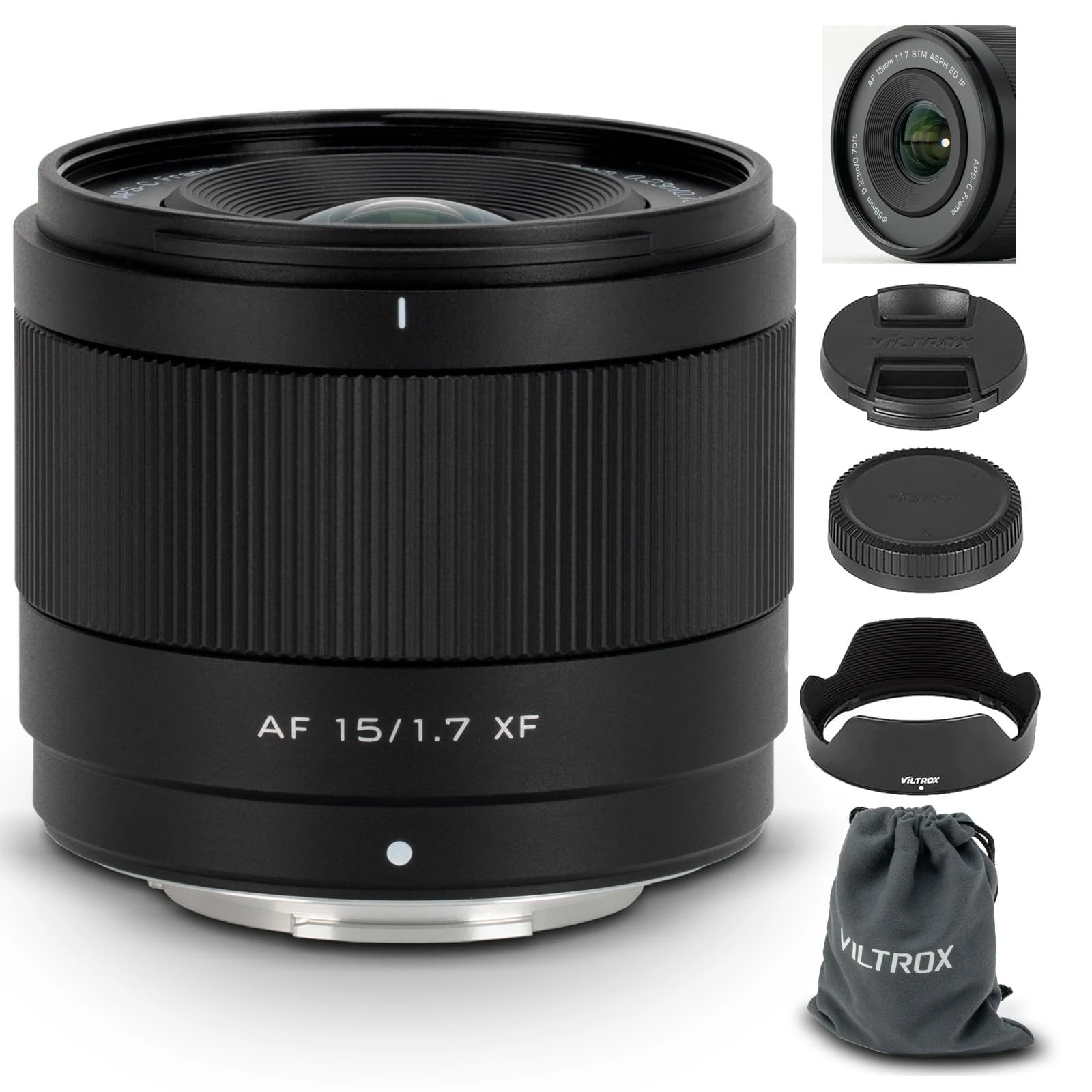 VILTROX 15mm F1.7 XF Lens for Fuji, APS-C Ultra Wide Angle Autofocus Lens for Fujifilm Fuji X-Mount Cameras X-A7 X-E4 X-H1 X-Pro3 X-S10 X-T2 X-T3 X-T4 X-T30 XT30II X-T200 X-H2 X-H2S X-T5 X-S20 X-T50