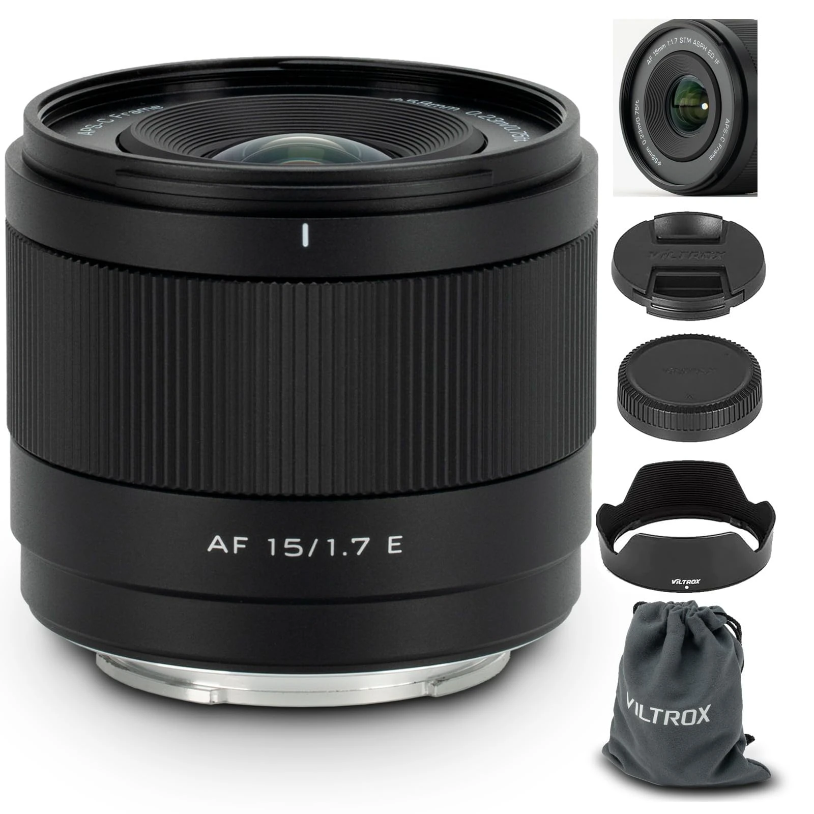 VILTROX 15mm F1.7 E-Mount Lens for Sony, APS-C Ultra Wide Angle Autofocus Lens for Sony E-Mount Cameras FX30 ZV-E10 ZV-E10II A6700 A6600 A6500 A6400 A6300 A6100