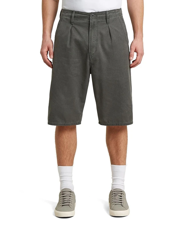 G-STAR Pleated Chino Shorts, Size 35, Color Gray