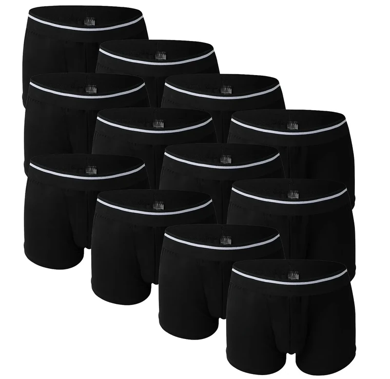 Bonjour® Men's Boxer Shorts (6 & 12 Pack) Cotton Designer Trunk Boxers for Men Underwear Neon Stripe Waist Band