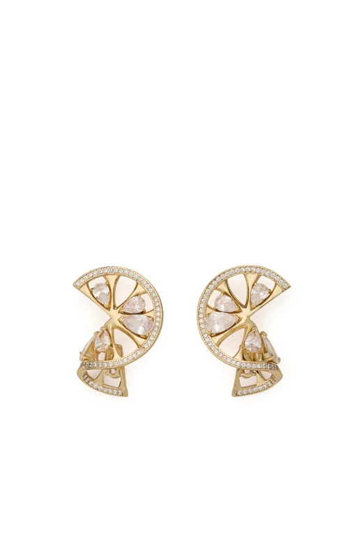 Kate Spade New York Twist Drop Earrings (Clear/Gold.)