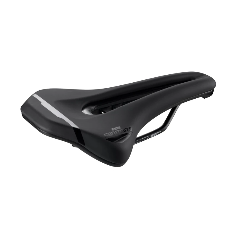 Selle San Marco GROUND SHIELD SPORT - MTB/Off-Road Saddle with Mud Protection, Open Fit Centre Hole, Carbon Steel Frame - Size L3, Black