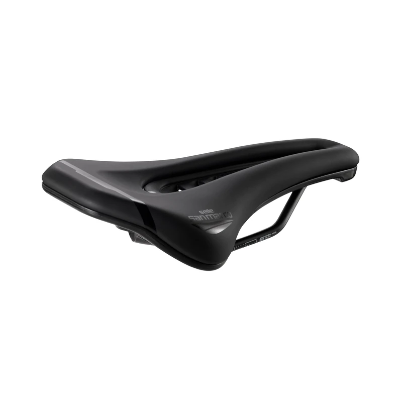 Selle San Marco GROUND SHIELD SPORT - MTB/Off-Road Saddle with Mud Protection, Open Fit Centre Hole, Carbon Steel Frame - Size S3, Black
